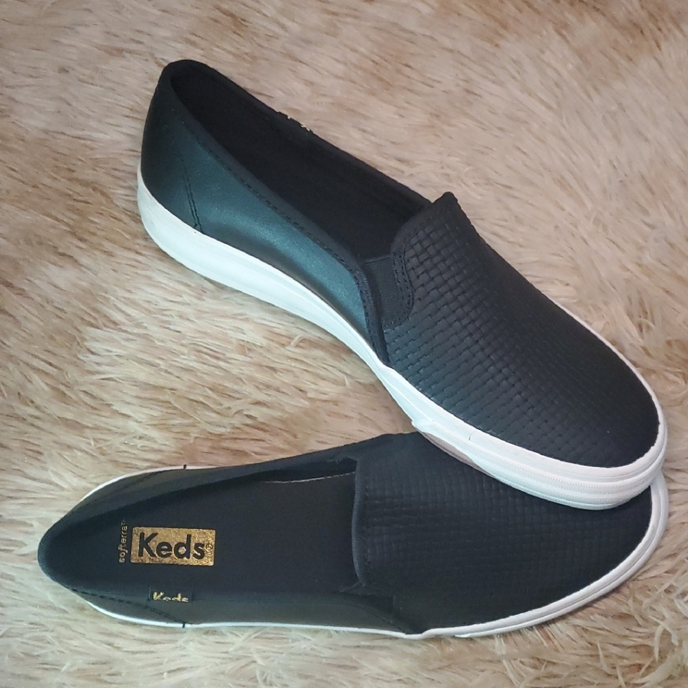 Keds Black Slip-On Sneakers with Canvas Upper